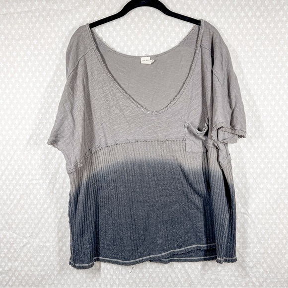 Free People We The Free Grey Ombré Sun Dial Oversized Tee - Picture 2 of 6